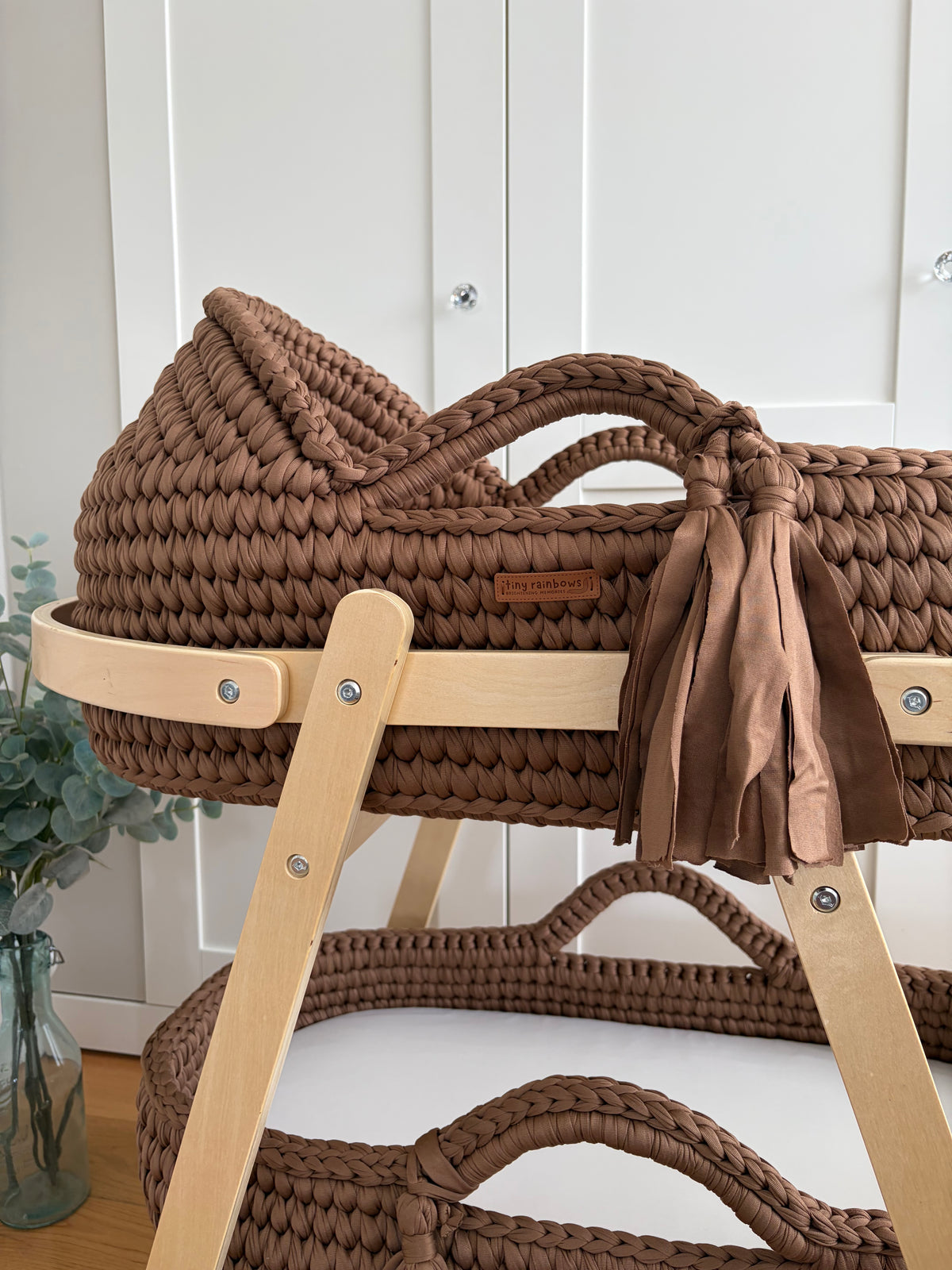 Luxury Chocolate Handcrafted 5 Piece Moses Basket Set