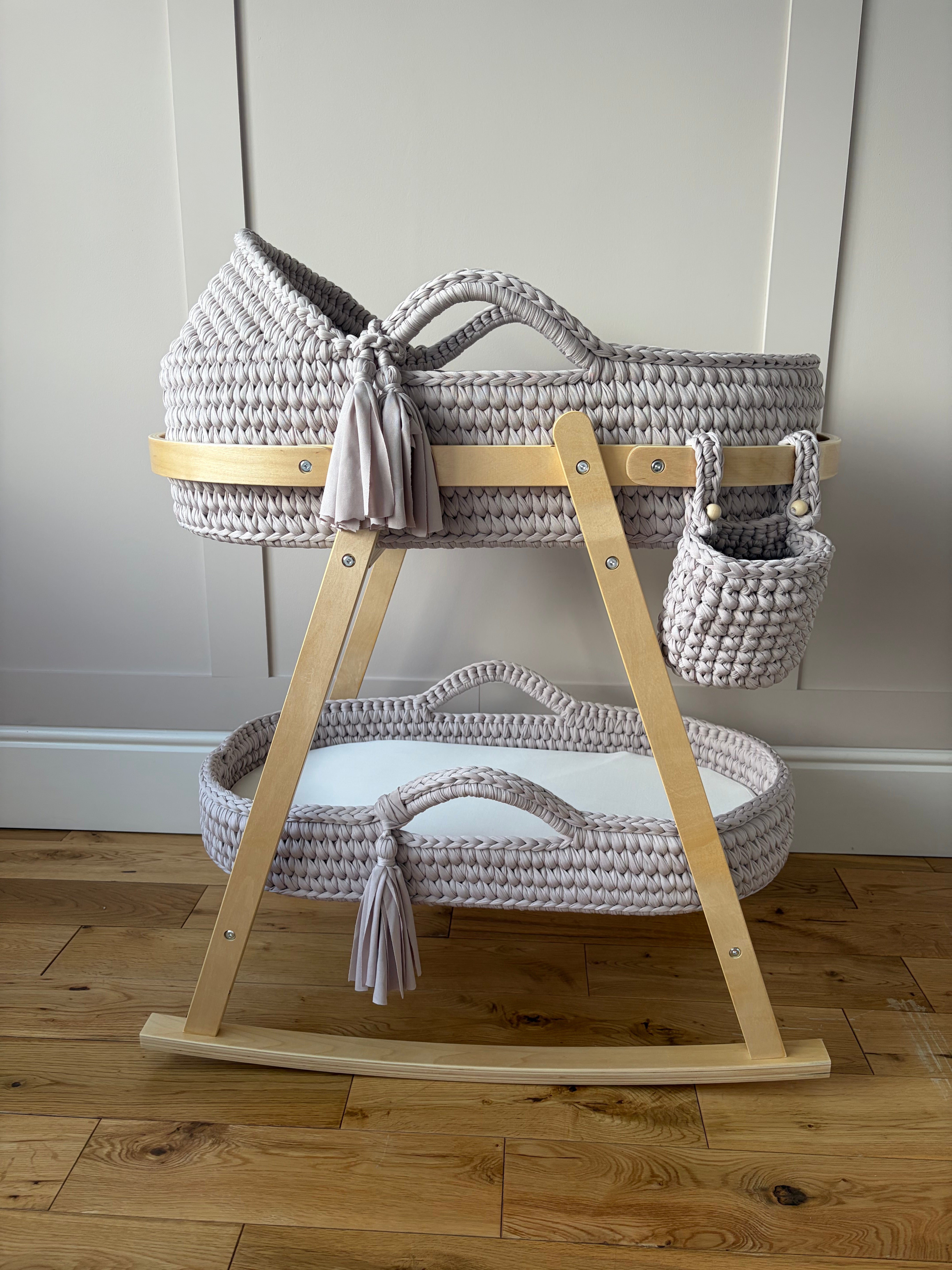 Luxury Handcrafted 5 Piece Moses Basket Set