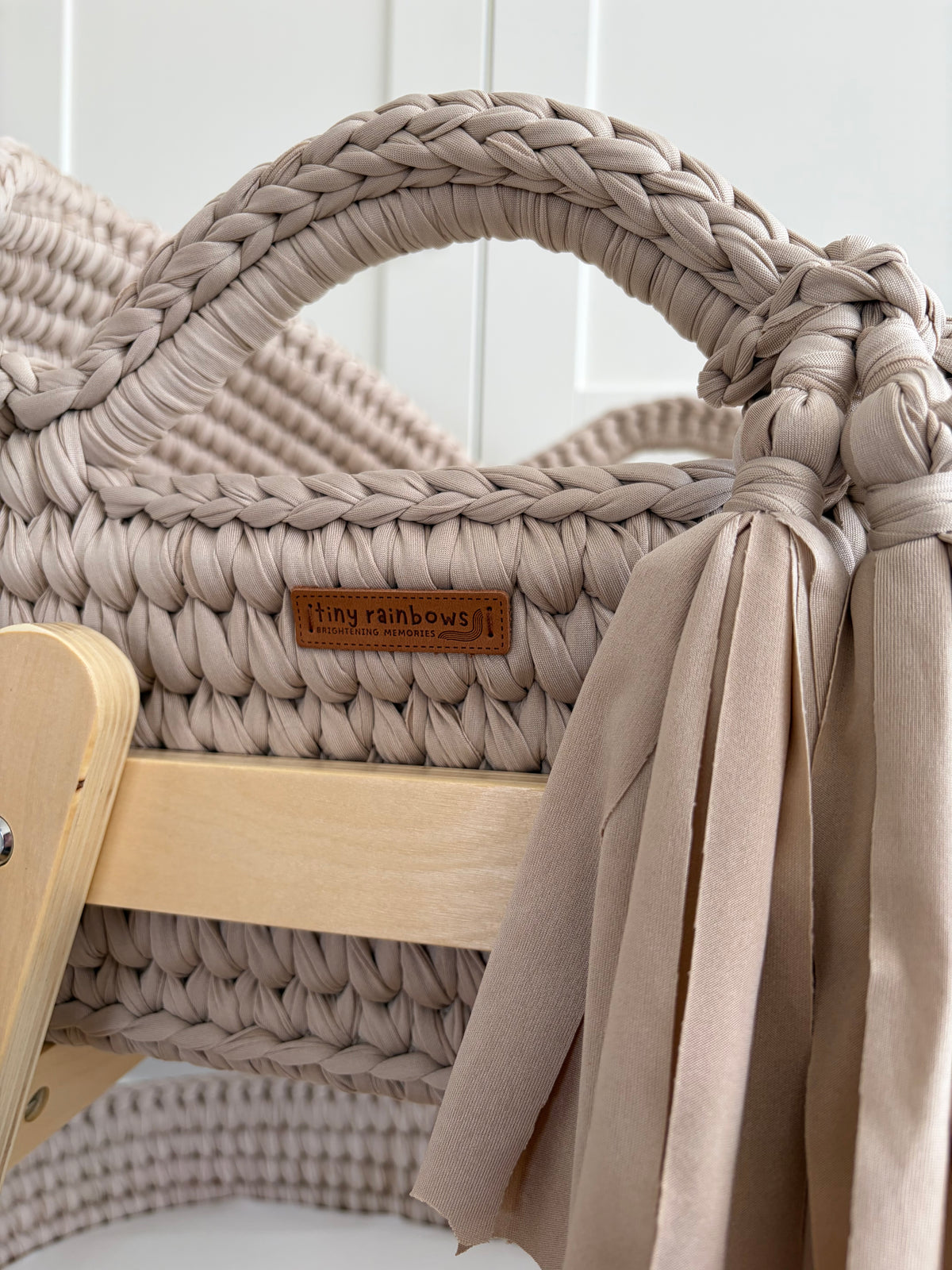 Luxury Beige Handcrafted 5 Piece Moses Basket Set