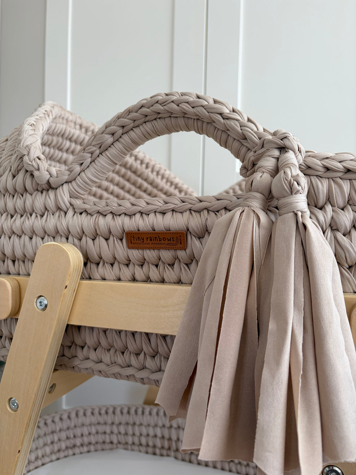 Luxury Beige Handcrafted 5 Piece Moses Basket Set