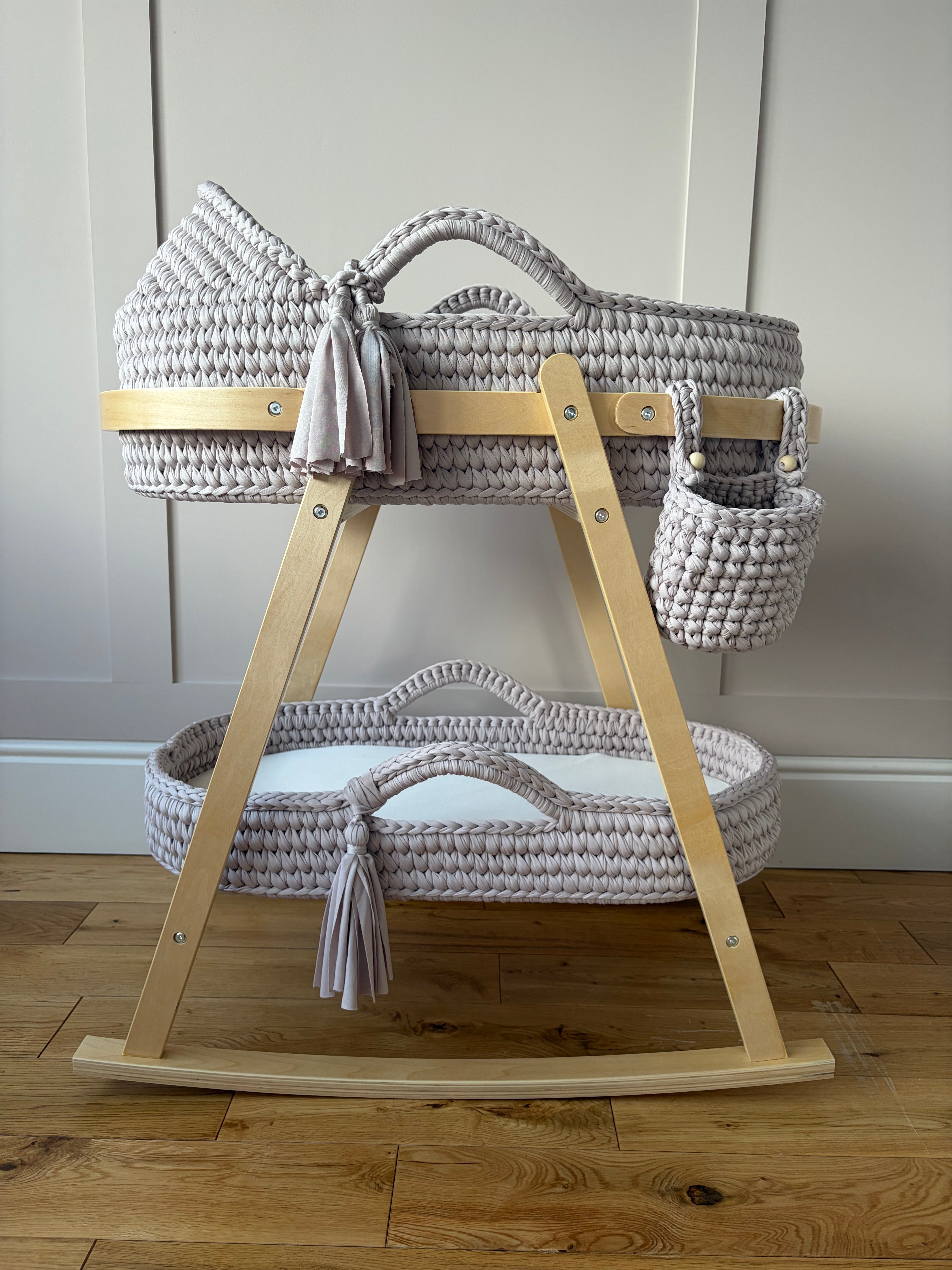 Luxury Handcrafted 5 Piece Moses Basket Set